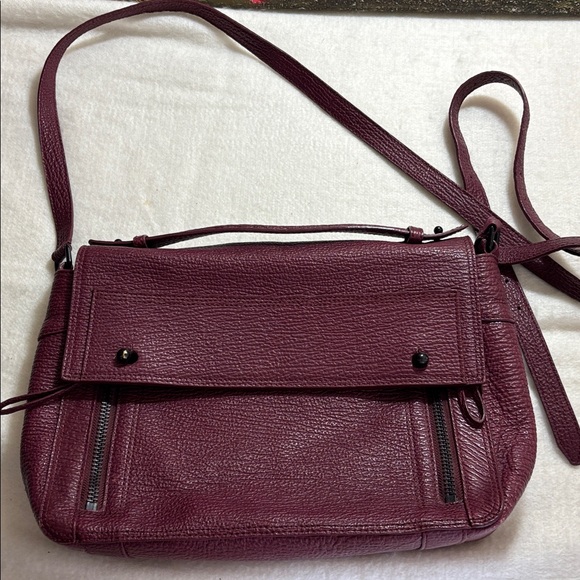 3.1 Phillip Lim Leather Satchel Crossbody Bag Purse Burgundy Large